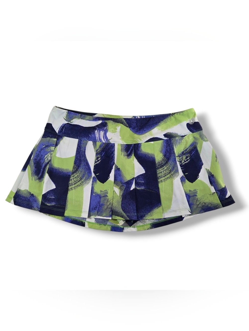 EleVen by Venus Williams Pleated Tennis Skirt XL Green Abstract Print Athletic